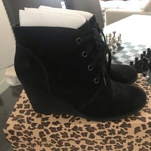 Black suede bootie